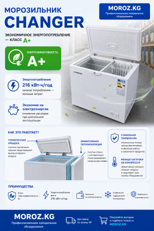 Морозильник Changer BC/BD 227 АКЦИЯ Экономичное энергопотребление — класс A+