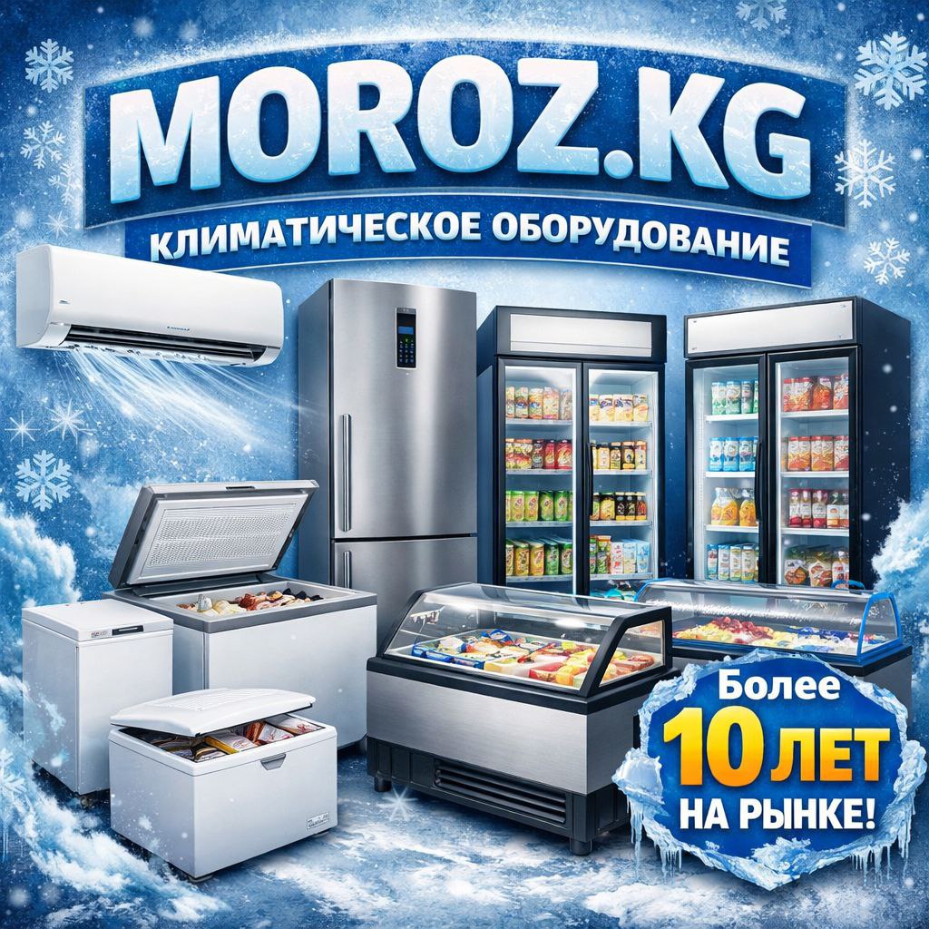 MOROZ.KG Продажа и установка кондиционеров GREE AUX MIDEA витринных холодильников для десертов мяса колбас напитков морозильников для дома бизнеса  logo