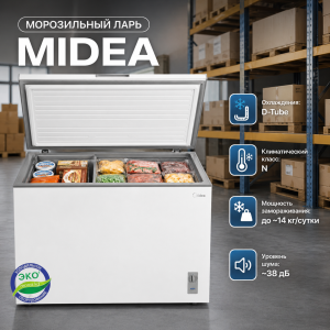 Морозильный ларь MIDEA MDRC411FZF01D
