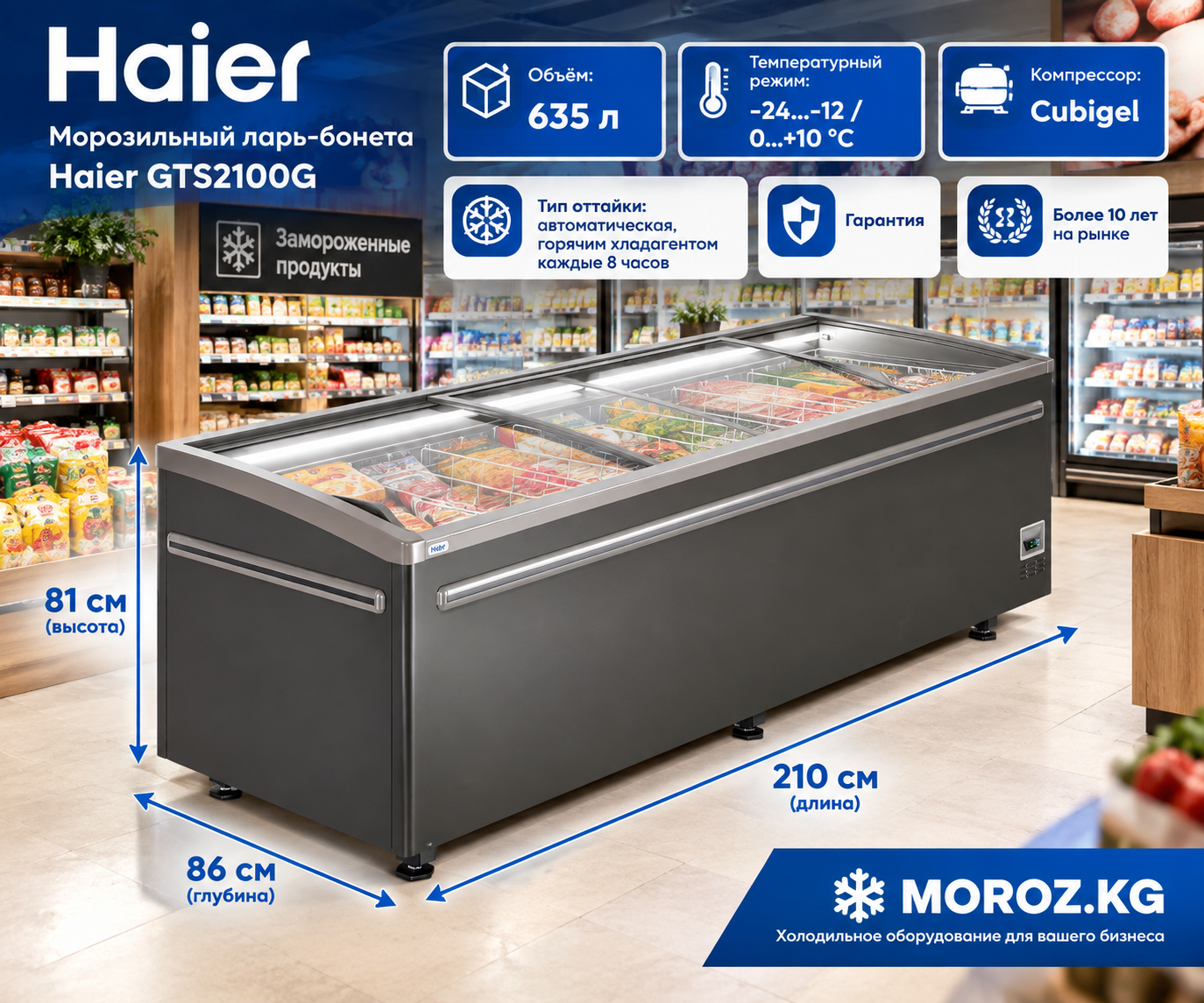 Морозильный ларь-бонета Haier GTS2100G Морозильный ларь-бонета Haier GTS2100G