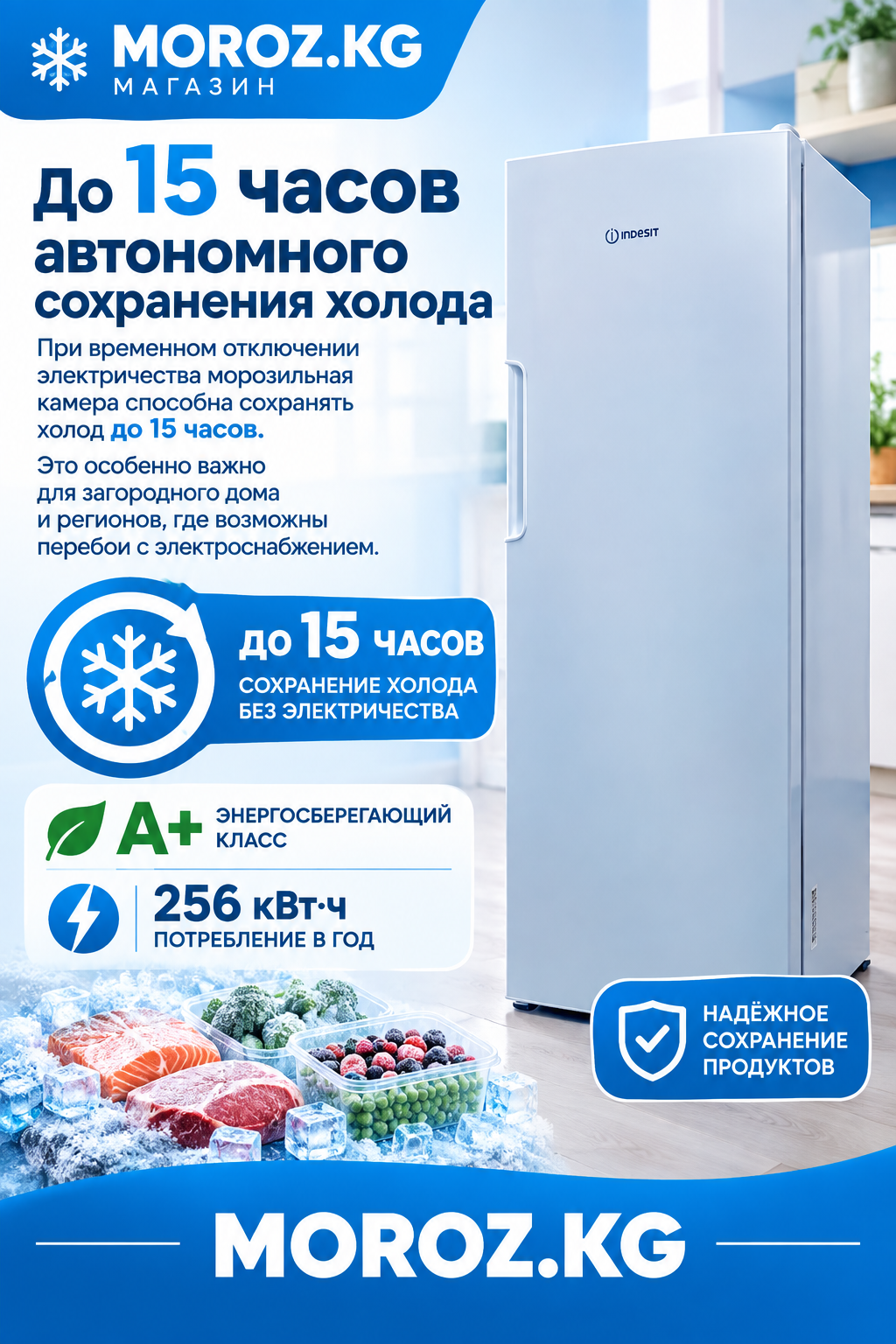 Морозильная камера Indesit DSZ 4150 До 15 часов автономного сохранения холода
